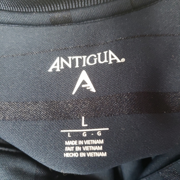 Antigua | Navy Stripe Polo sz large - Picture 3 of 3